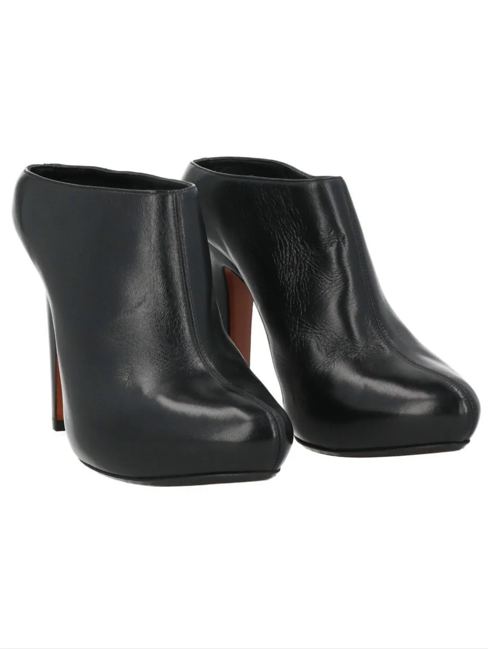 Alexander McQueen Black Leather Mules - Picture 2 of 15